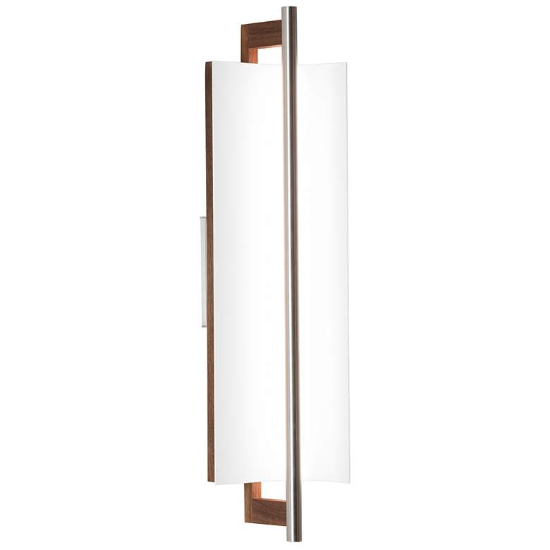 Image 1 Allavo 22"H Aluminum And Walnut 3000K  120V Sconce w/ Black Shade