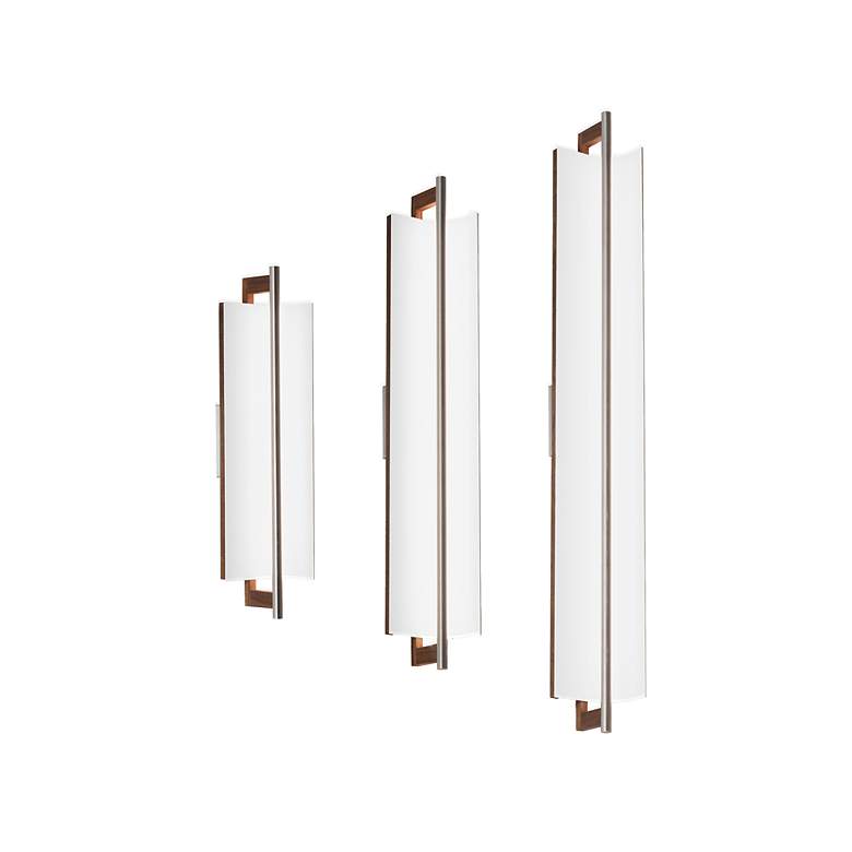 Image 3 Allavo 22"H Aluminum And Walnut 3000K  120V Sconce w/ Black Shade more views