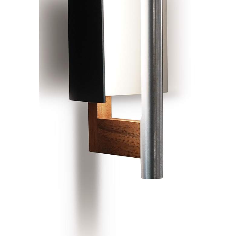 Image 4 Allavo 22"H Aluminum And Walnut 3000K  120V Sconce w/ Black Shade more views