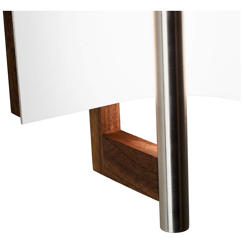 Image 2 Allavo 22"H Brass And Walnut 3000K Soft White 277V Sconce w/ White Shade more views