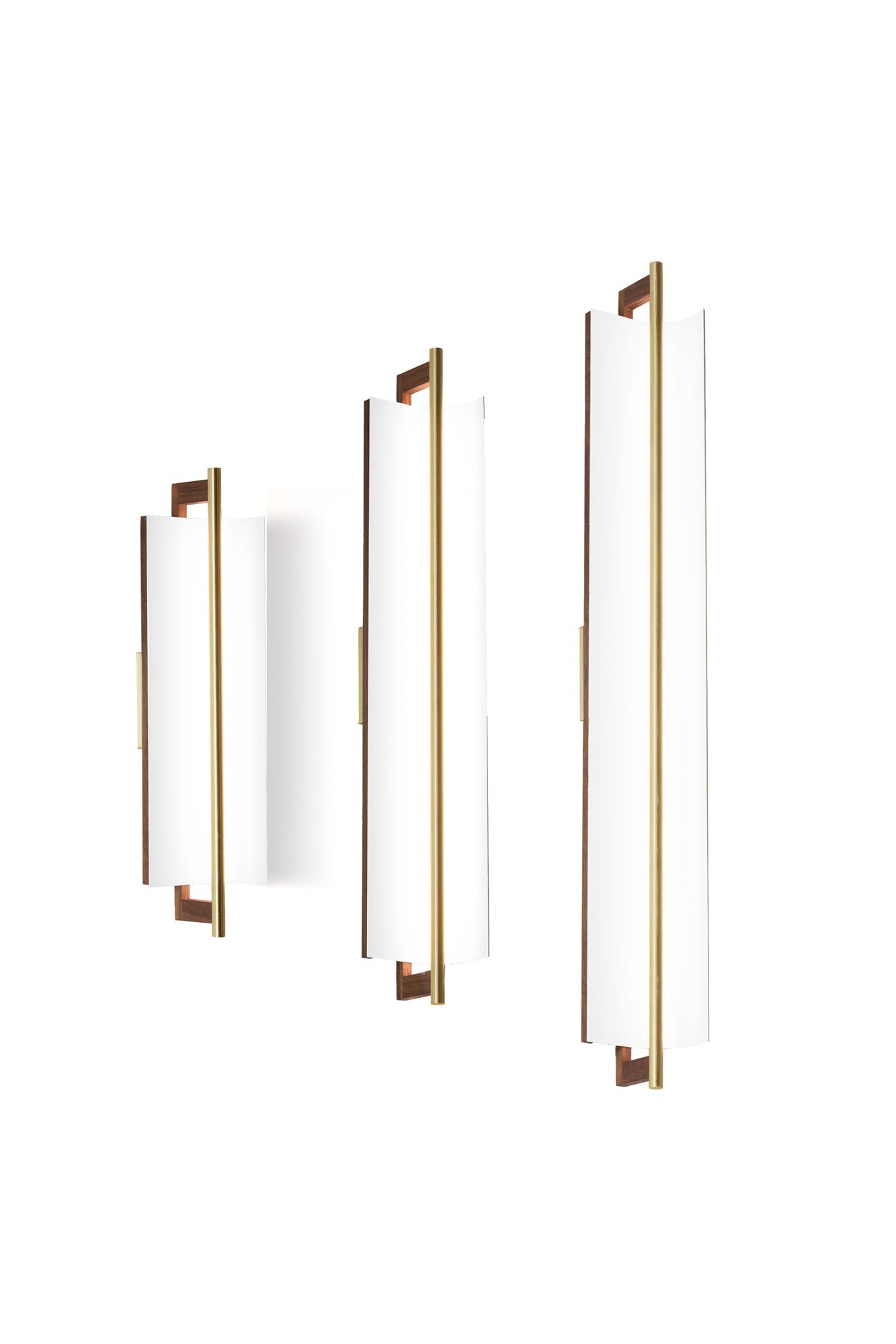 Image 3 Allavo 22"H Brass & Walnut 2700K Warm White 277V Sconce Made to Or more views