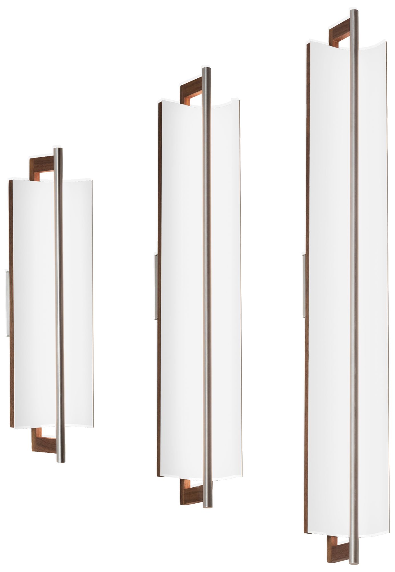 Image 3 Allavo 31"H Aluminum And Walnut 2700K  120V Sconce w/ White Shade more views