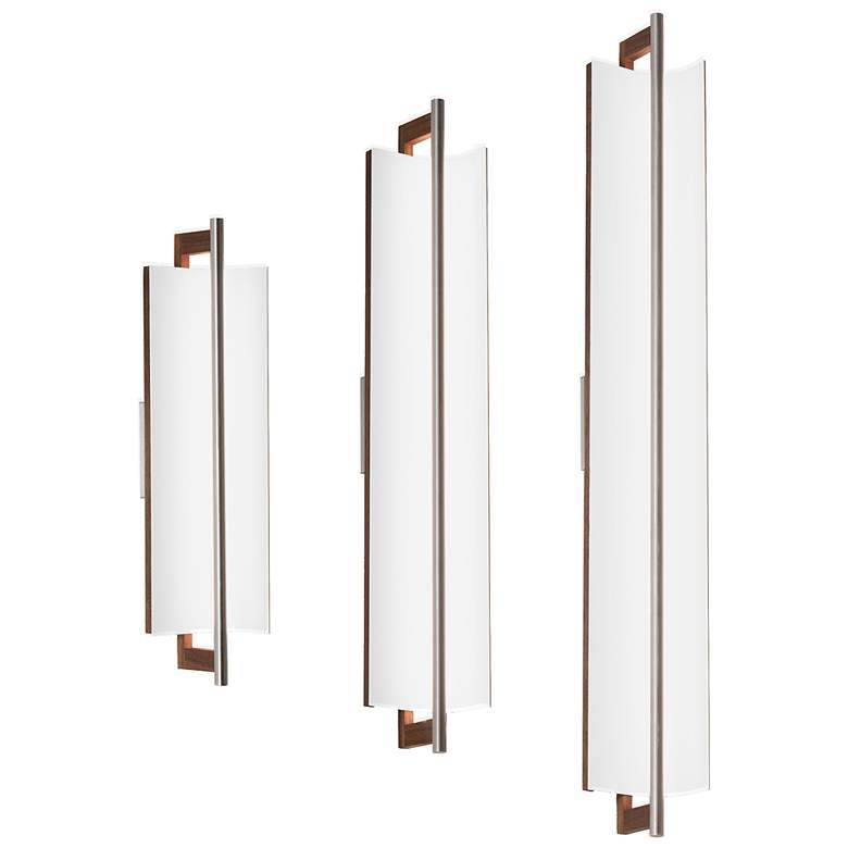 Image 3 Allavo 31"H Brass And White Oak 4000K Bright White 277V White Shade Sconce more views