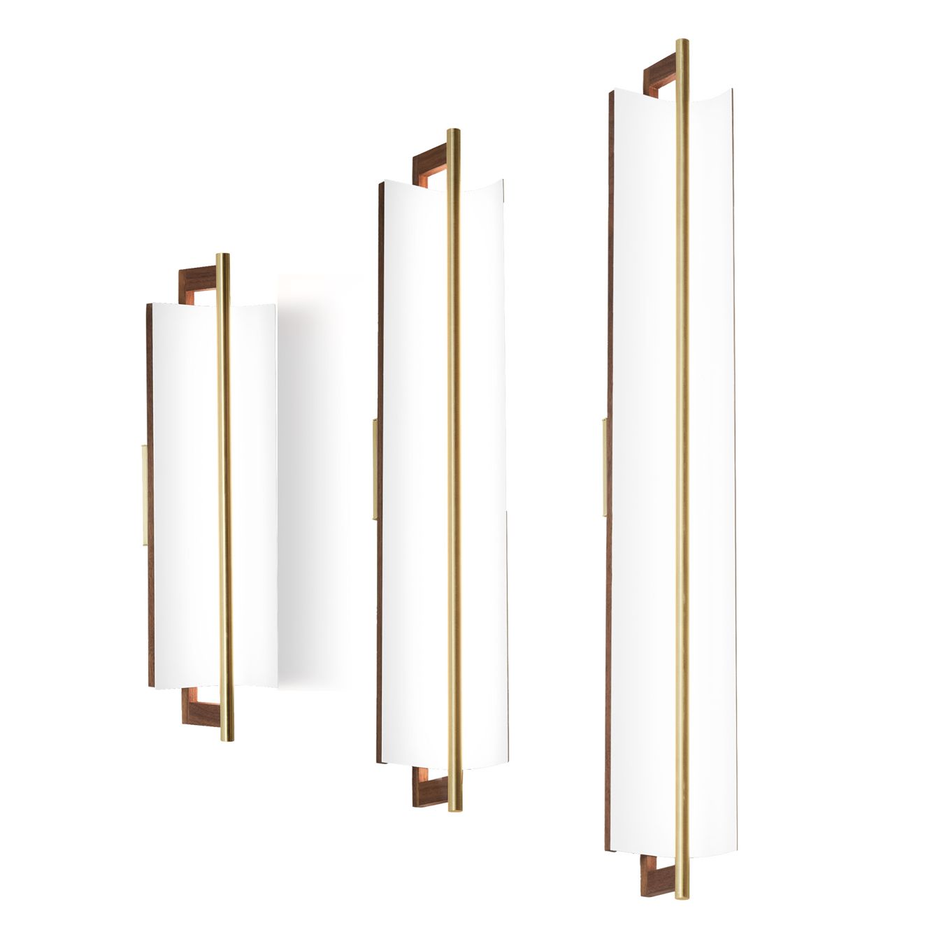 Image 2 Allavo 31"H Brass & Walnut 2700K 120V Sconce w/Black Made to Order more views