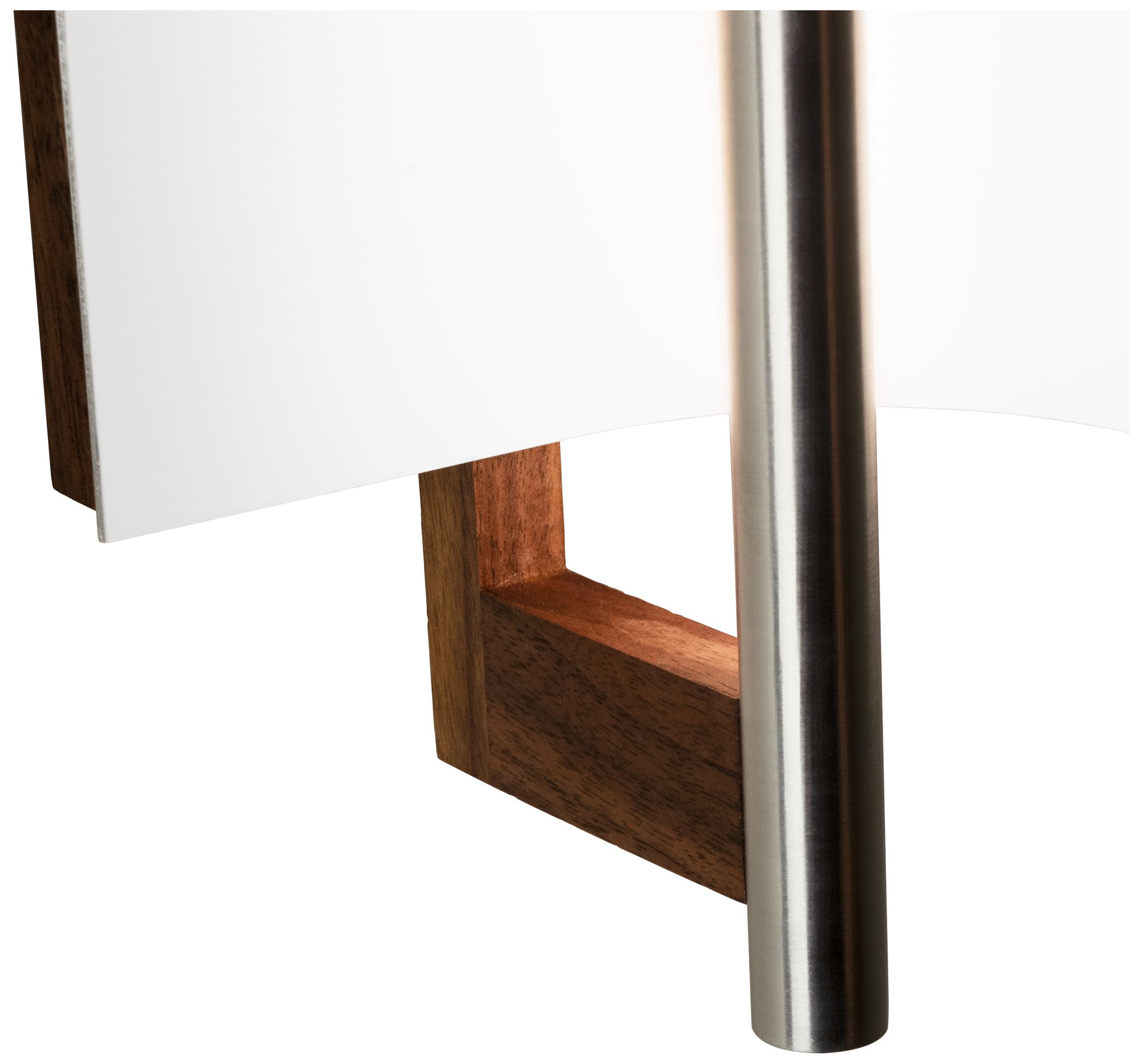 Image 2 Allavo 40"H Aluminum And Walnut 3500K  120V Sconce w/ White Shade more views