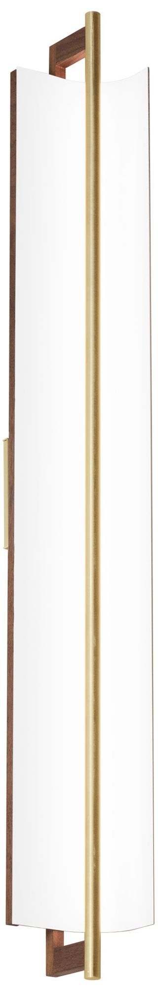 Allavo 40"H Brass &amp; Walnut 4000K Bright White 277V Sconce Made to
