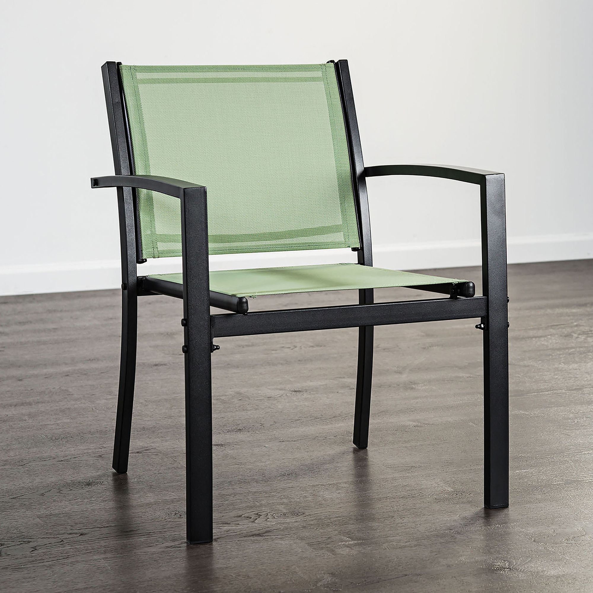 Image 5 Alle Green Glass Top 4-Piece Sling Patio Conversation Set more views