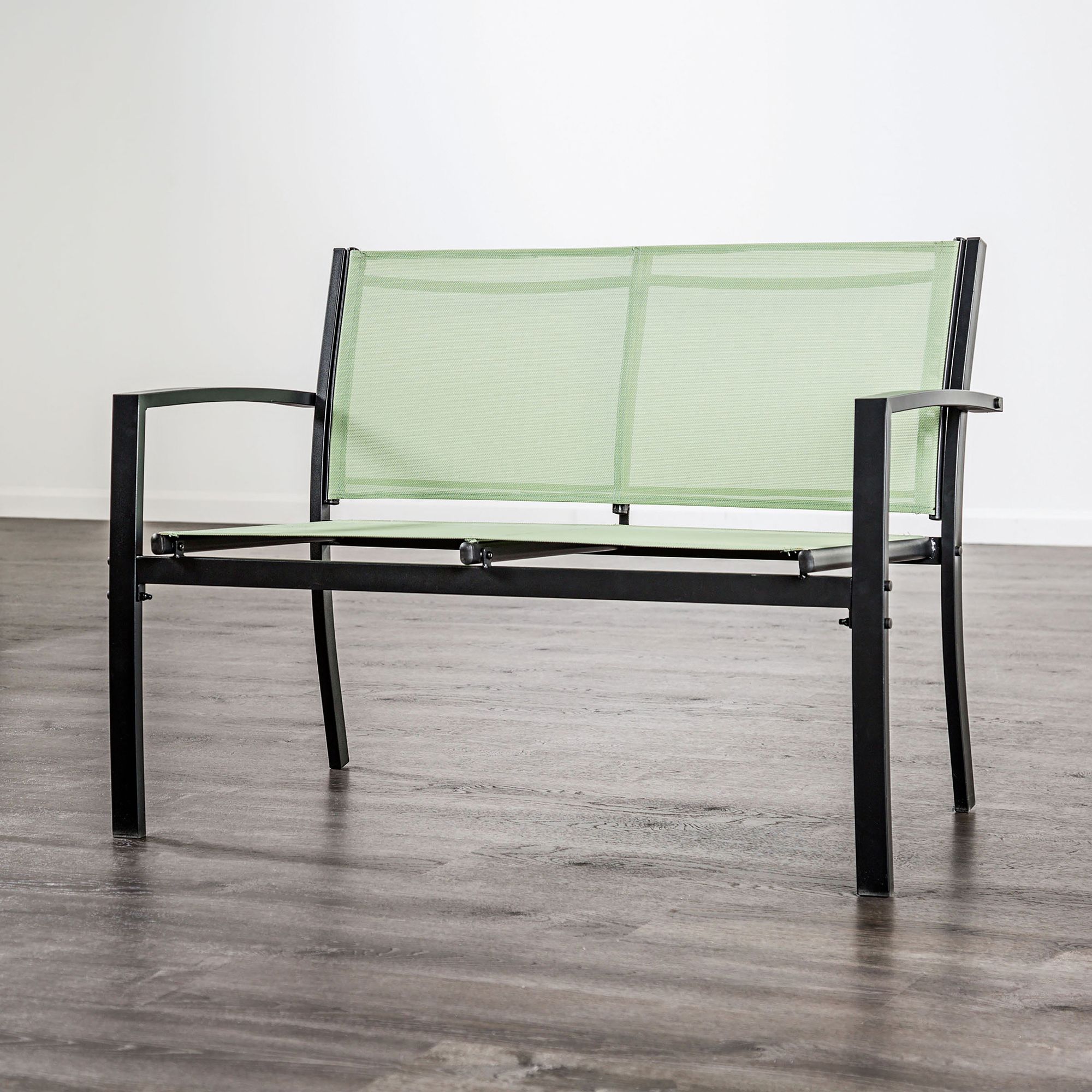 Image 6 Alle Green Glass Top 4-Piece Sling Patio Conversation Set more views
