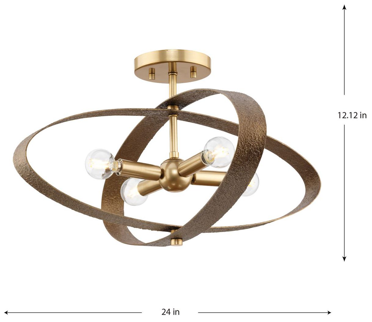 Image 4 Allegheny Collection Four-Light 24" Semi-Flush Mount Light more views