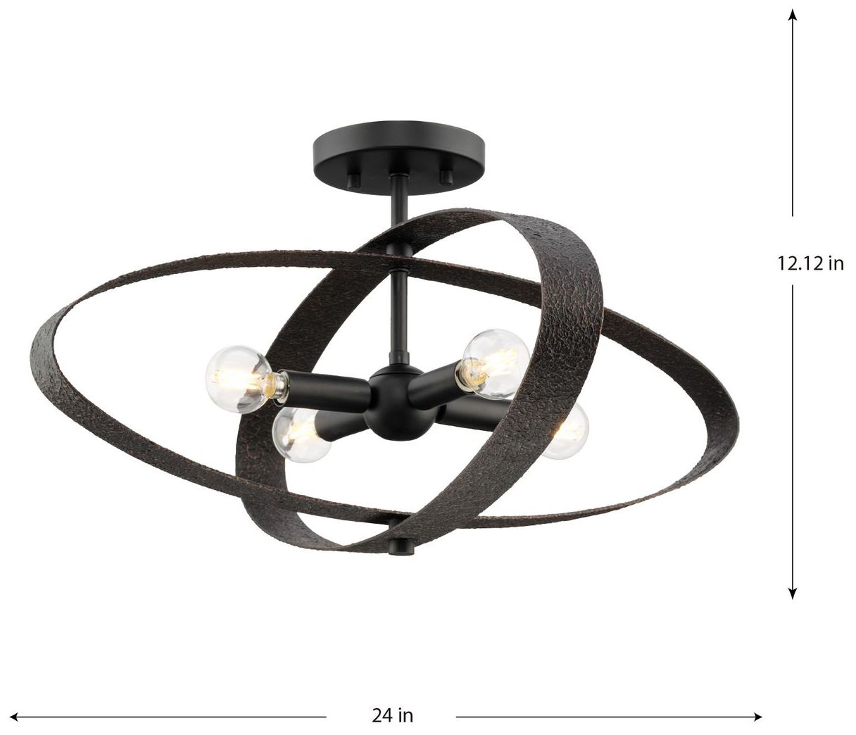 Image 4 Allegheny Collection Four-Light 24" Semi-Flush Mount Light more views