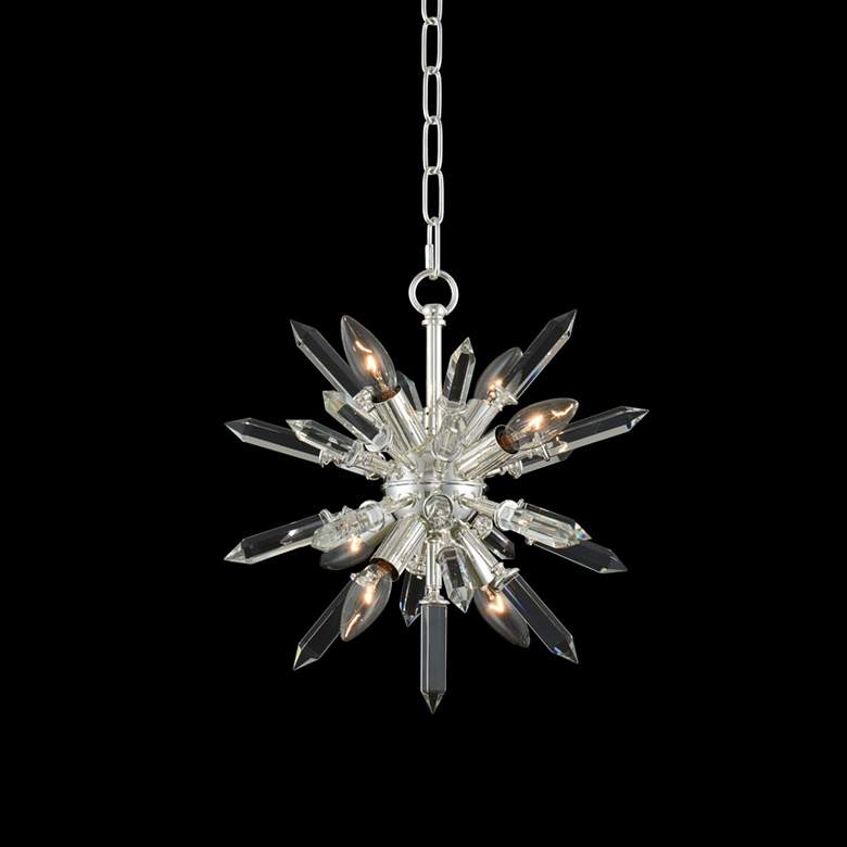 Image 1 Allegri Angelo 14 inch Wide Silver 6-Light Crystal Pendant Light