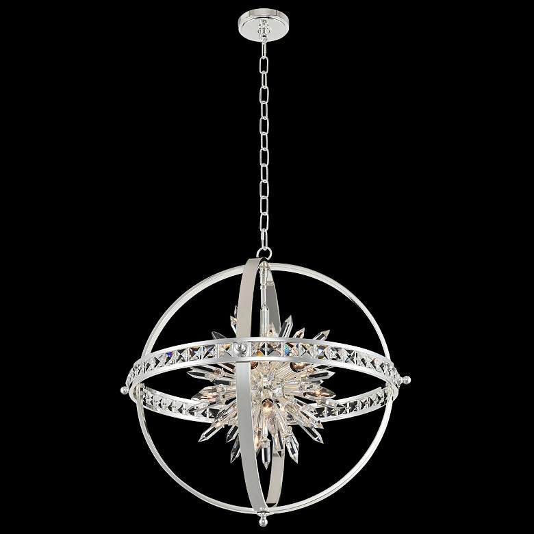 Image 1 Allegri Angelo 26" Wide Polished Silver Crystal Orb Pendant