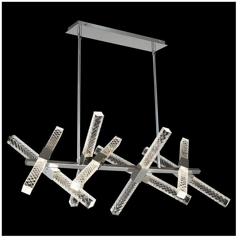 Image 1 Allegri Apollo 47"W Chrome 16-Light LED Island Pendant Light