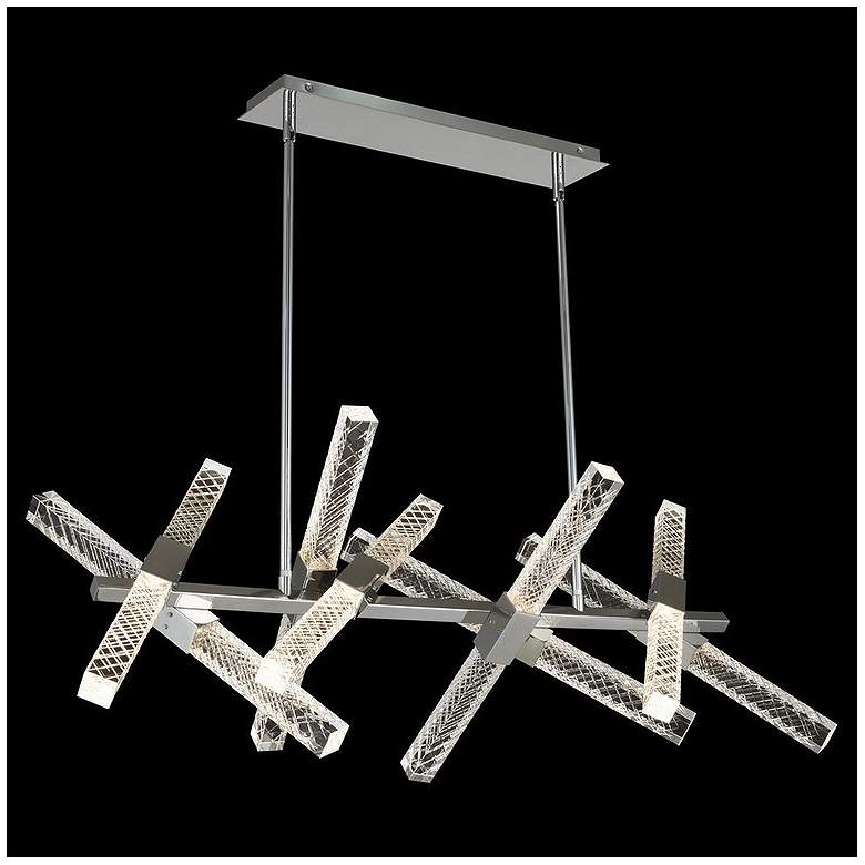 Image 1 Allegri Apollo 47 inchW Chrome 16-Light LED Island Pendant Light