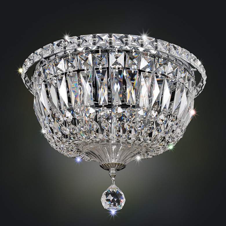 Image 1 Allegri Betti 12 inch Wide Chrome Crystal Ceiling Light