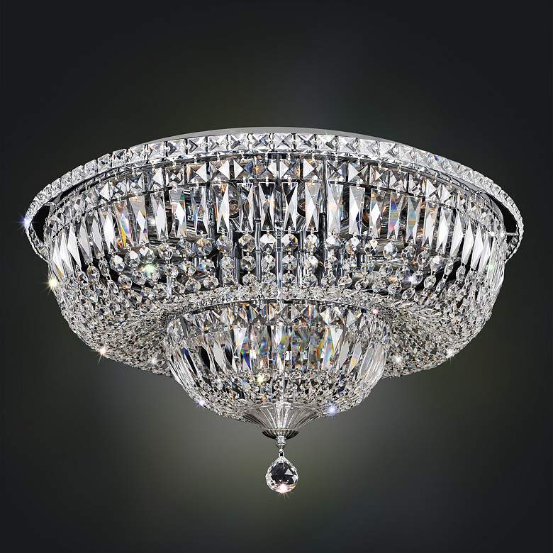 Image 1 Allegri Betti 24 inch Wide Chrome Crystal Ceiling Light