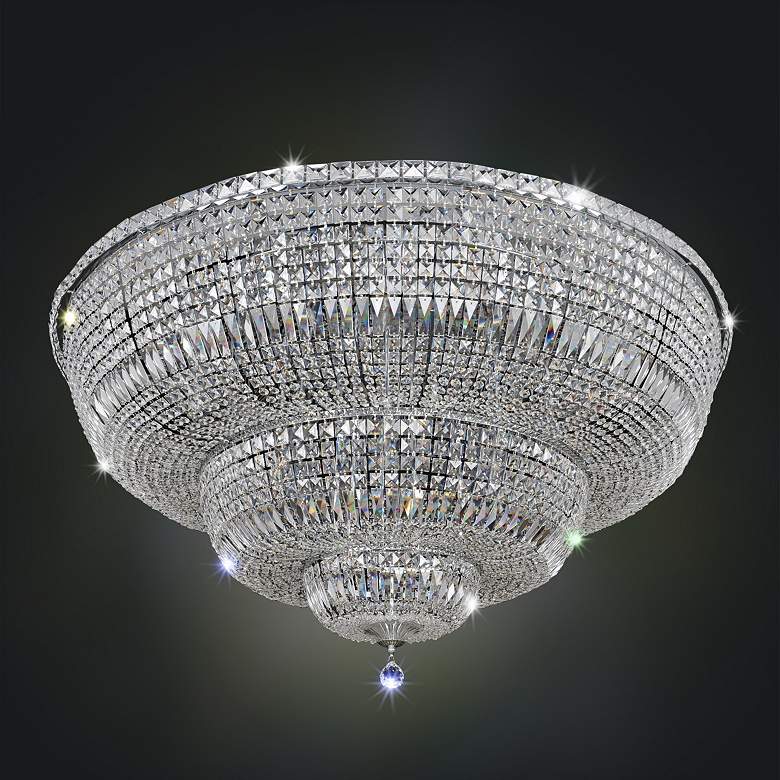 Image 1 Allegri Betti 48 inch Wide Chrome Crystal Ceiling Light