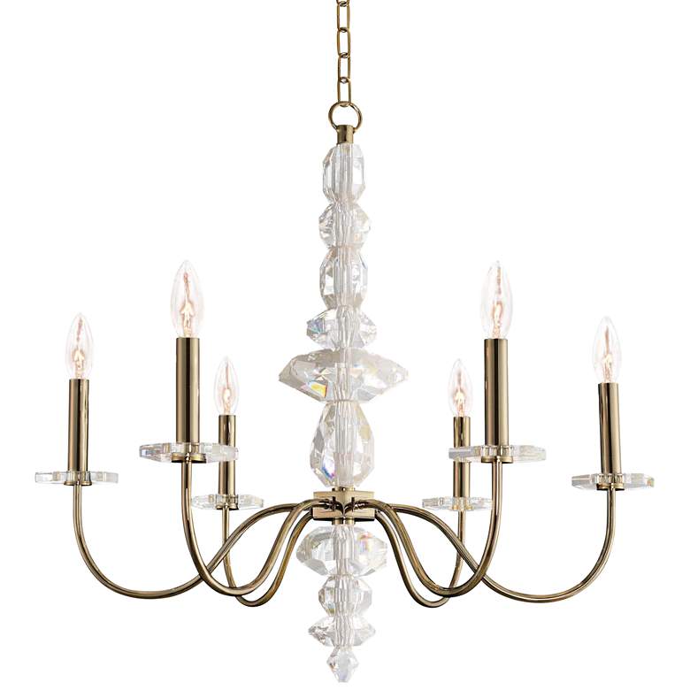 Image 2 Allegri Bolivar 24 inch Wide Champagne Gold 6-Light Chandelier