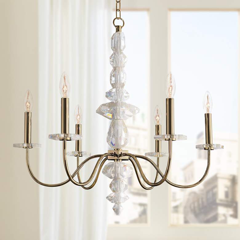 Image 1 Allegri Bolivar 24" Wide Champagne Gold 6-Light Chandelier