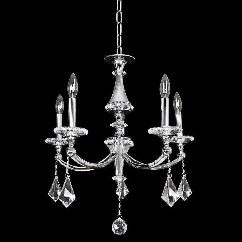 Image 1 Allegri Floridia 23 inch Wide Chrome 5-Light Crystal Chandelier