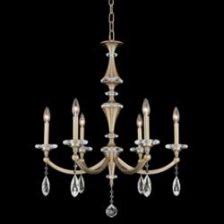 Allegri Floridia 27&quot; Wide Crystal and Matte Gold 6-Light Chandelier