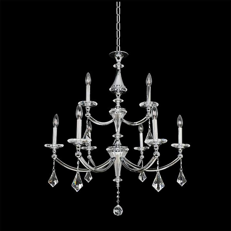 Image 1 Allegri Floridia 30.5" Wide Chrome 9-Light 2-Tier Chandelier
