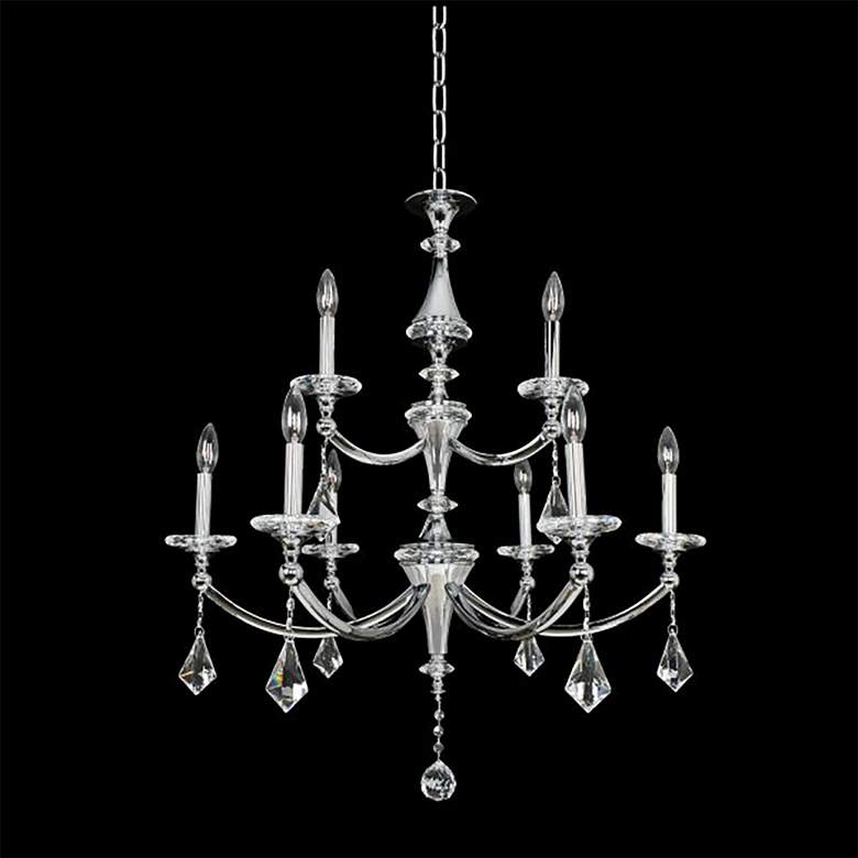 Image 1 Allegri Floridia 30.5 inch Wide Chrome 9-Light 2-Tier Chandelier