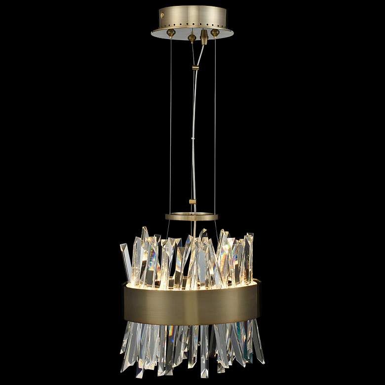 Image 1 Allegri Glacier 10 inchW Champagne Gold LED Crystal Mini Pendant