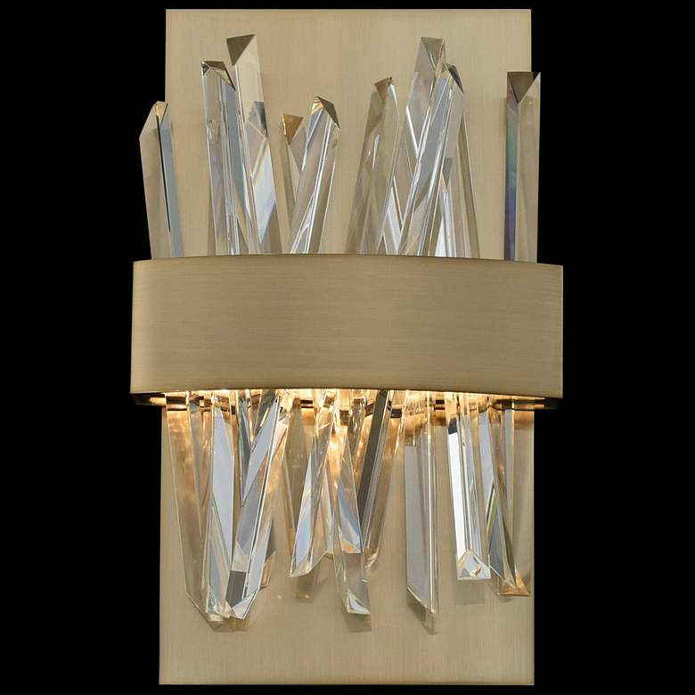 Image 1 Allegri Glacier 12"H Champagne Gold LED Crystal Wall Sconce