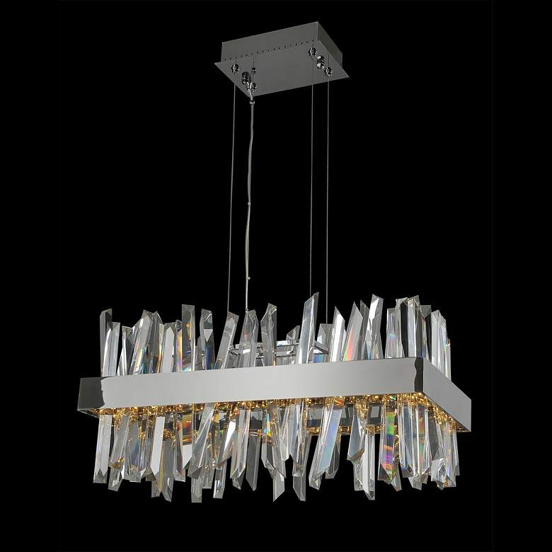 Image 1 Allegri Glacier 26"W Chrome Crystal LED Island Pendant Light