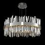 Allegri Glacier 32" Modern Chrome and Crystal Drum LED Pendant Light