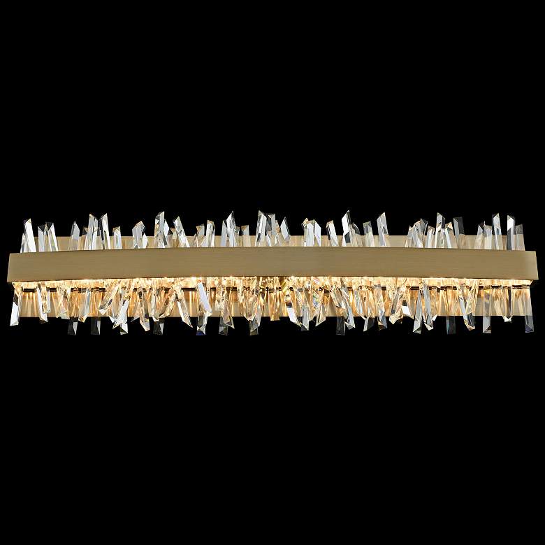 Image 1 Allegri Glacier 32 inchW Champagne Gold LED Crystal Bath Light