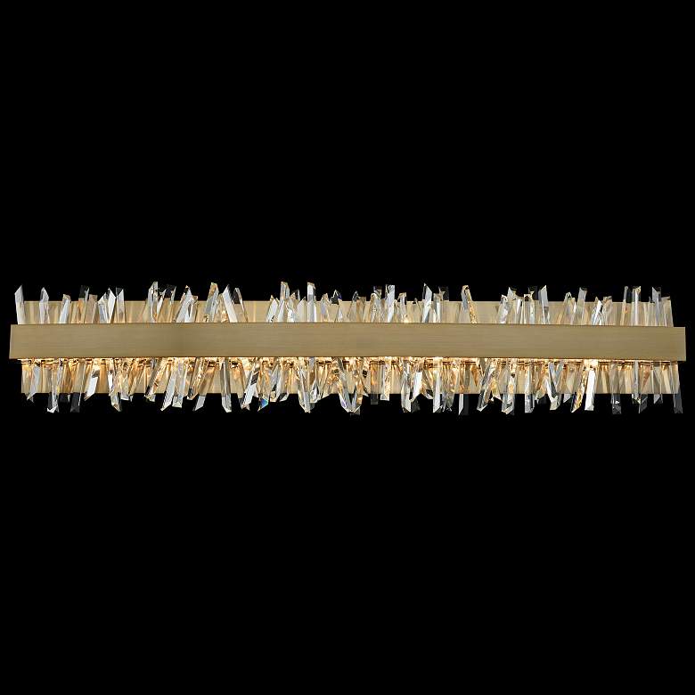Image 1 Allegri Glacier 38"W Champagne Gold LED Crystal Bath Light