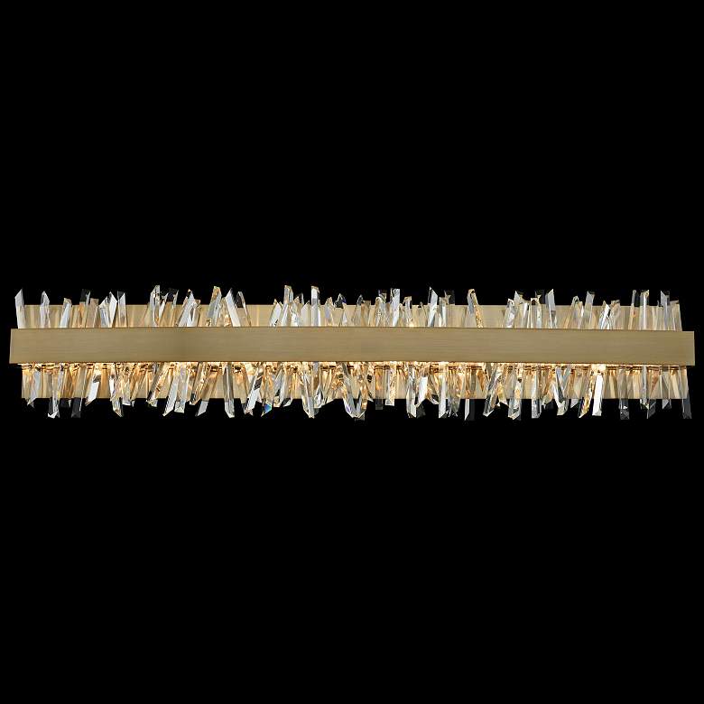 Image 1 Allegri Glacier 38 inchW Champagne Gold LED Crystal Bath Light