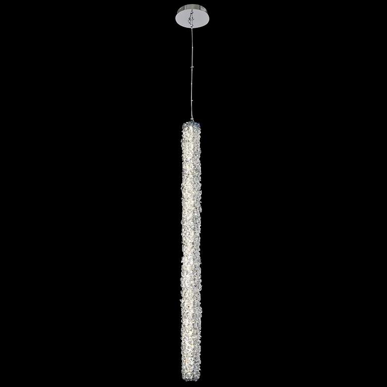 Image 1 Allegri Lina 2 inchW Chrome LED 1-Column Mini Foyer Pendant