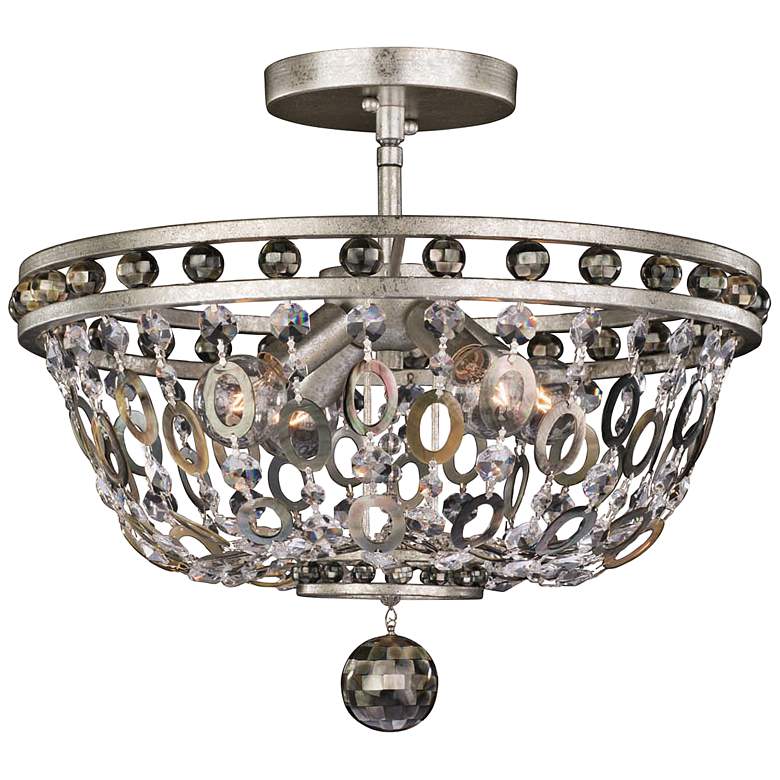 Image 1 Allegri Lucia 17 inch Wide Vintage Silver 4-Light Ceiling Light