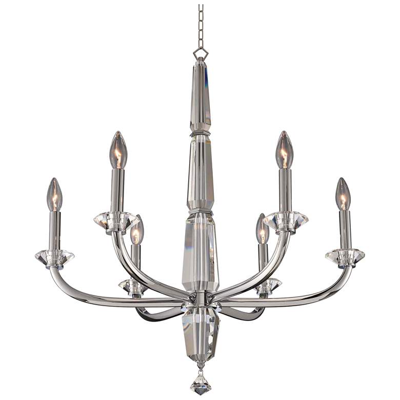 Image 2 Allegri Palermo 31 inch Wide Chrome 6-Light Chandelier