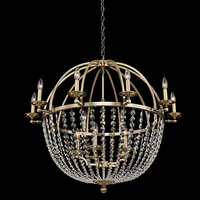 Image 1 Allegri Pendolo 37"W Gold 15-Light Orb Crystal Chandelier