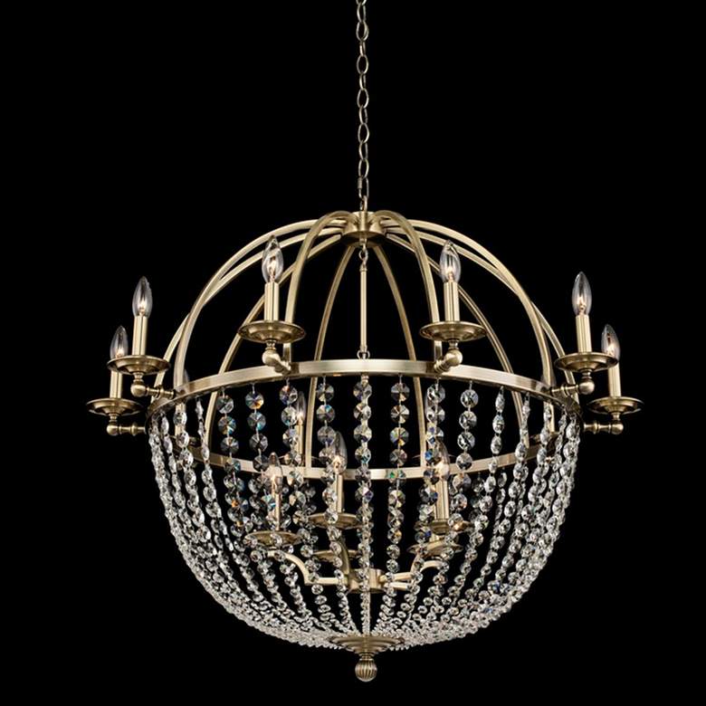 Image 1 Allegri Pendolo 37 inchW Gold 15-Light Orb Crystal Chandelier