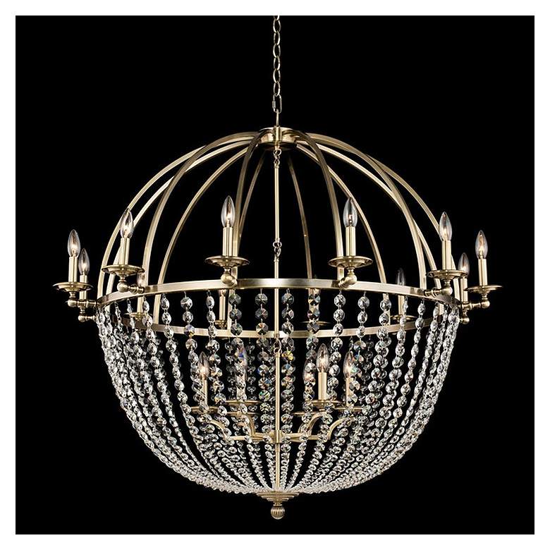 Image 1 Allegri Pendolo 44 inchW Gold 18-Light Orb Crystal Chandelier