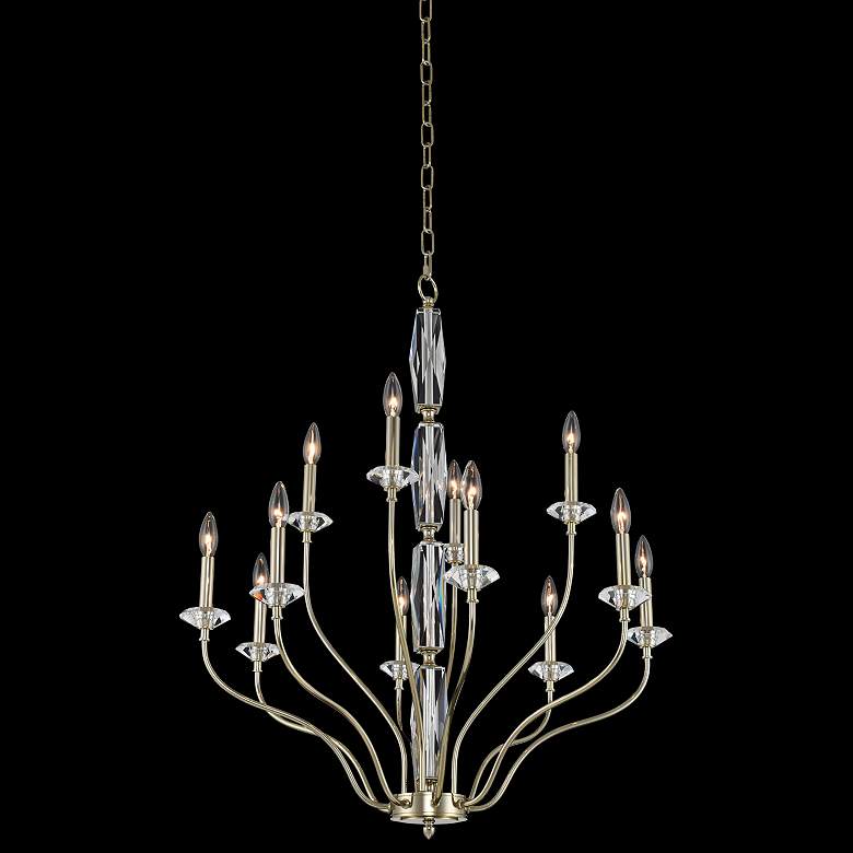 Image 1 Allegri Savia 31"W Champagne Gold 12-Light 2-Tier Chandelier