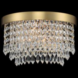 Allegri Tavo 6&quot; High Winter Brass Crystal Wall Sconce