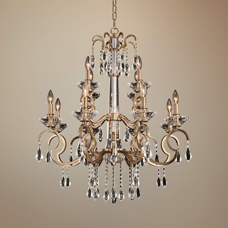 Image 1 Allegri Valencia 32 inchW Champagne Gold 12-Light Chandelier