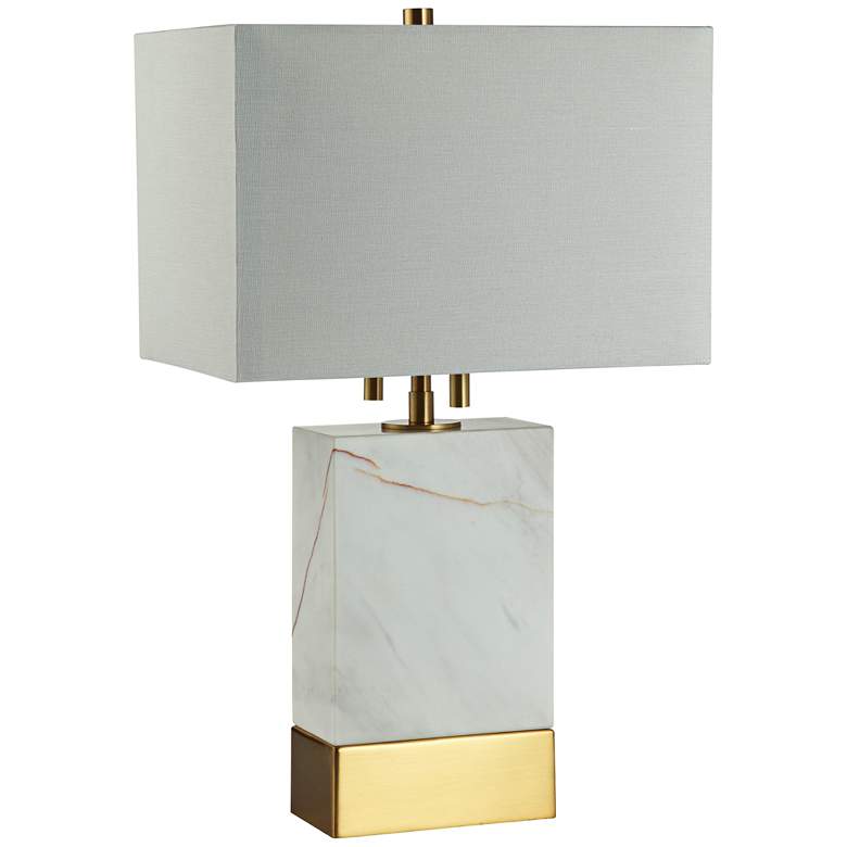Image 1 Alleman Rectangle White Marble 20"H Accent Table Lamp