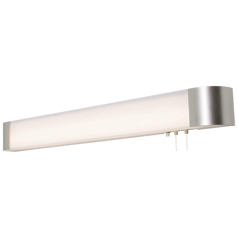Image 1 Allen - Overbed Fixture - 3Ft. - Satin Nickel Finish - White Acrylic Shade