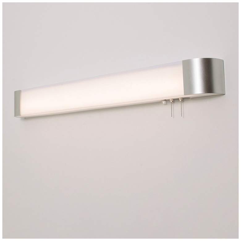 Image 3 Allen - Overbed Fixture - 4Ft. - Satin Nickel Finish - White Acrylic Shade more views