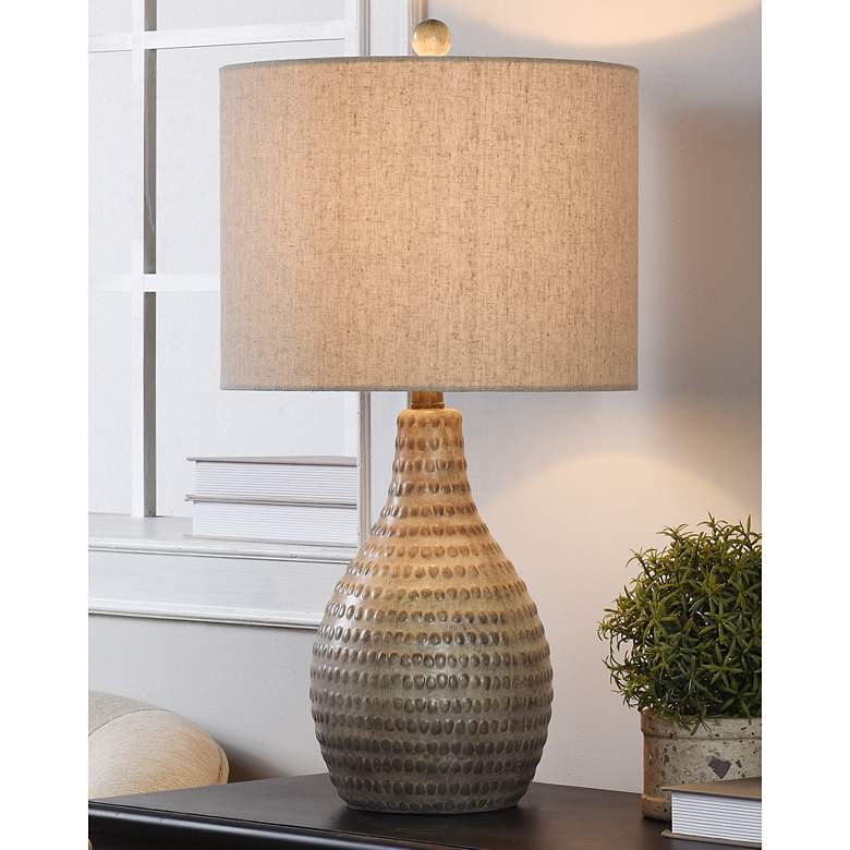 Image 1 Allen Table Lamp - French Oak - White