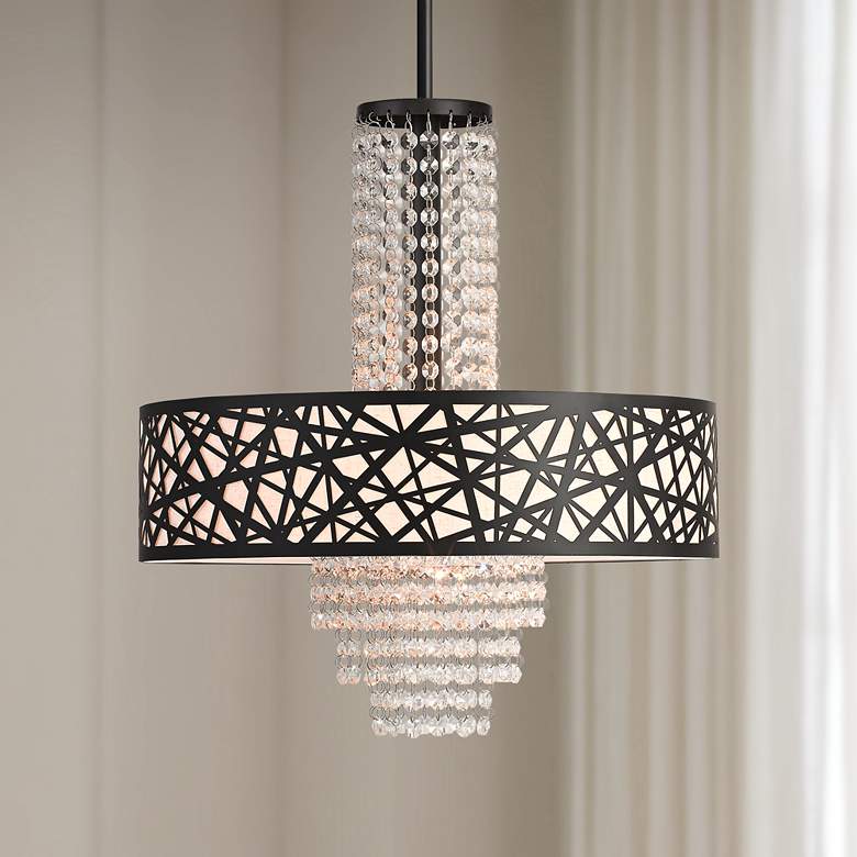 Image 1 Allendale 18" Wide Bronze Crystal Pendant Chandelier