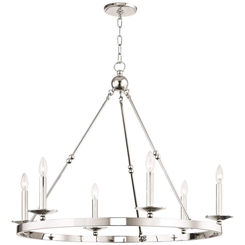 Image 1 Allendale 35 3/4" Wide Polished Nickel 6-Light Chandelier