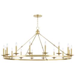 Allendale 58" Wide Aged Brass 16-Light Round Chandelier